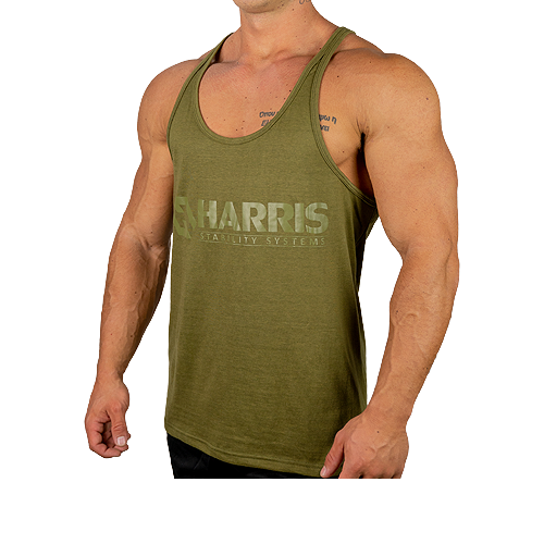 Harris Gym Singlet - Army Green