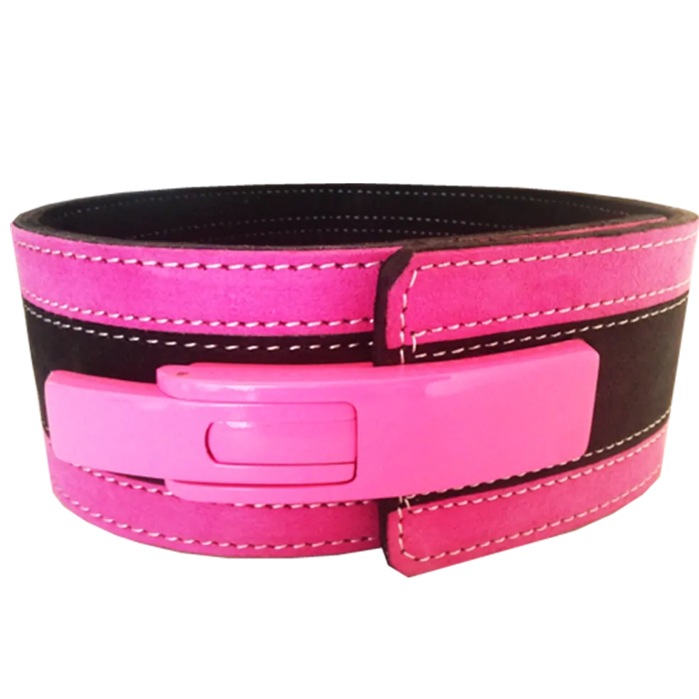 10mm Pink & Black Lever Belt